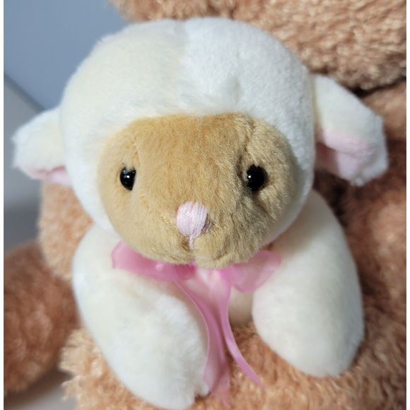 VHTF heads & tales by GUND #43557 Large Brown Bunny Rabbit Holding Sheep Plush‎ - Picture 6 of 12